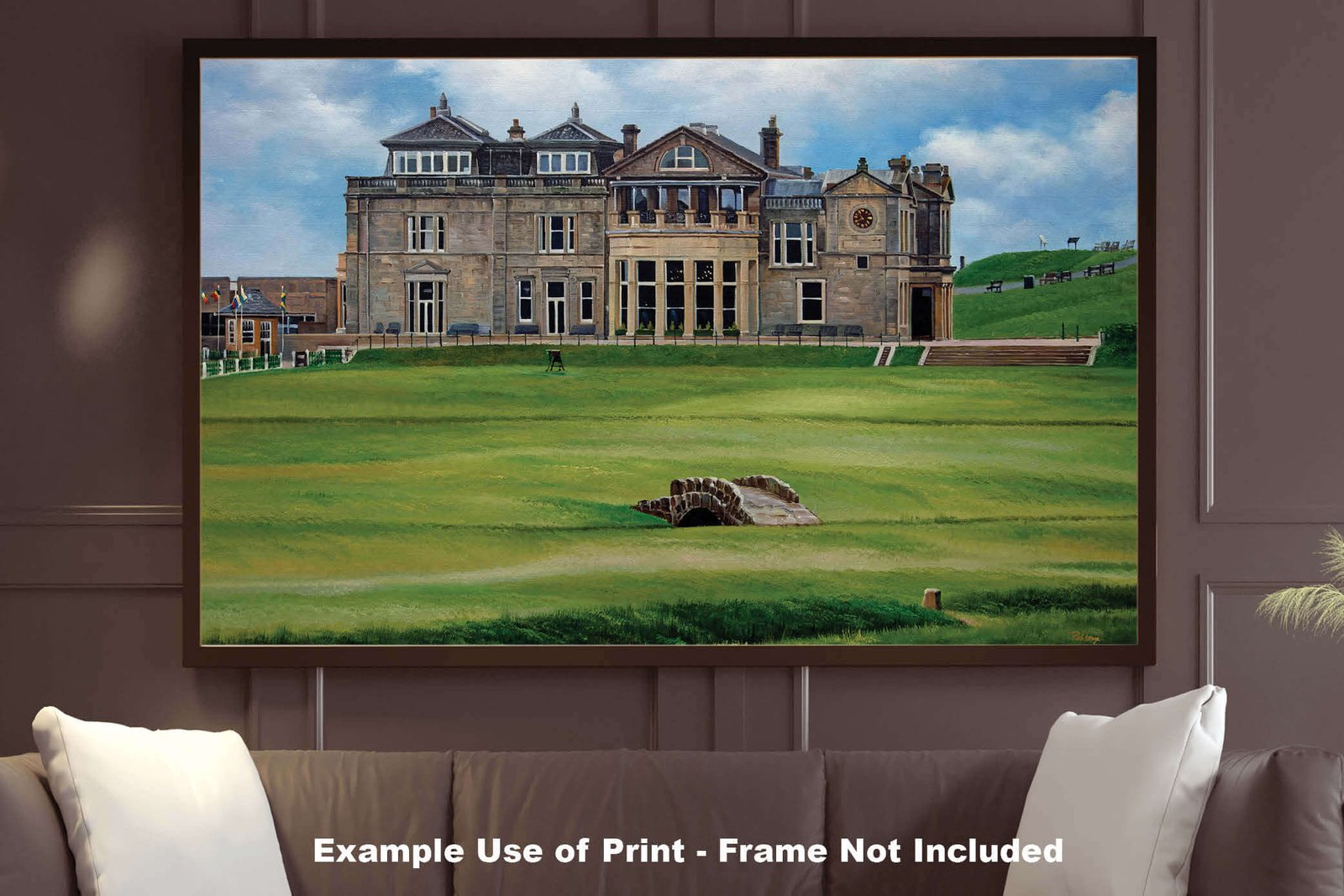 Royal and Ancient Golf Club Swilcan Bridge St Andrews Links Swilken Bridge Course Hole The Open Oil Painting Wall Art Print StAndrws18RiOil30 9