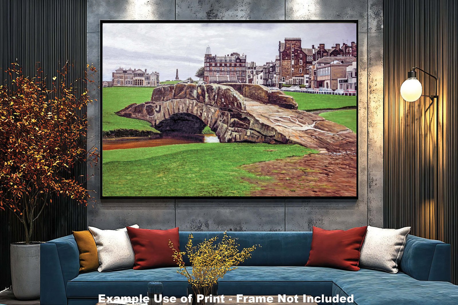 St Andrews Links poster painting print pic Course Swilken Golf Club PGA Golf Swilcan Bridge artwork StAndrws18RiOil10 RichimageArt.com 11