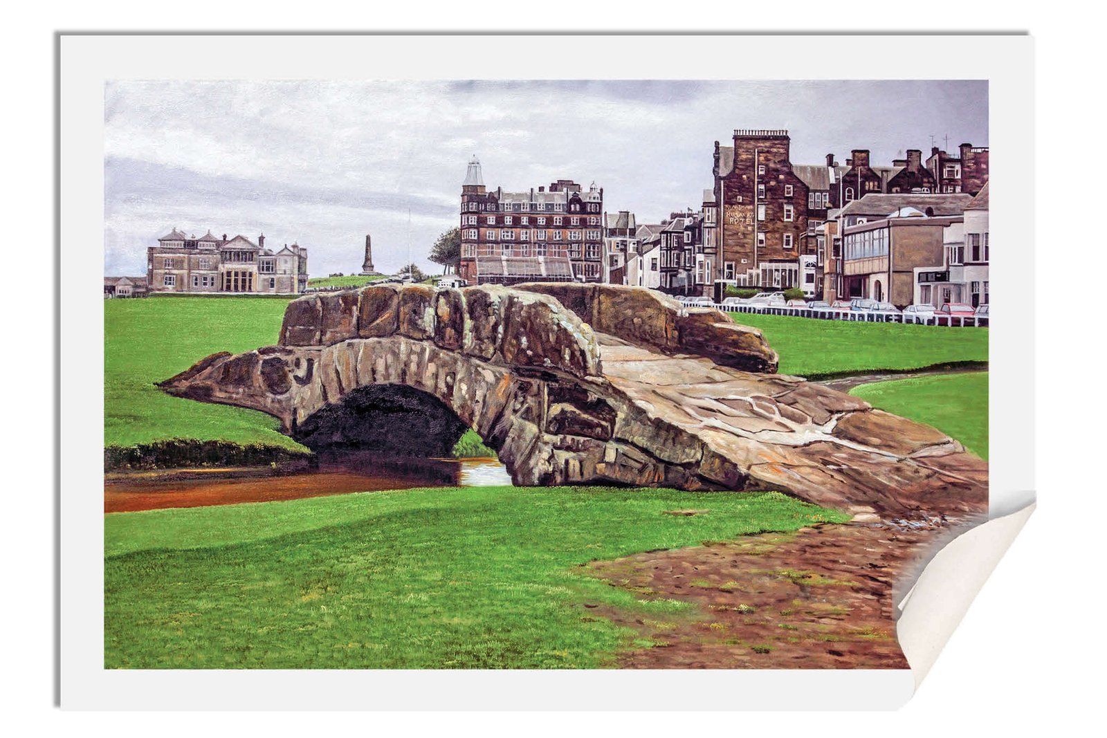 St Andrews Links poster painting print pic Course Swilken Golf Club PGA Golf Swilcan Bridge artwork StAndrws18RiOil10 RichimageArt.com 17