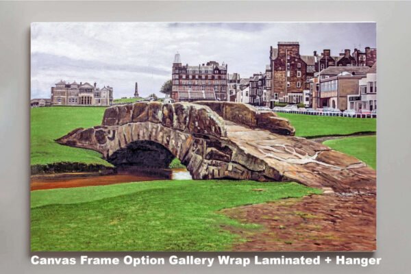 St Andrews Links poster painting print pic Course Swilken Golf Club PGA Golf Swilcan Bridge artwork StAndrws18RiOil10 RichimageArt.com 3