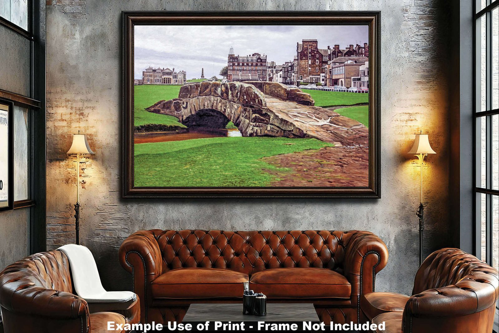 St Andrews Links poster painting print pic Course Swilken Golf Club PGA Golf Swilcan Bridge artwork StAndrws18RiOil10 RichimageArt.com 5