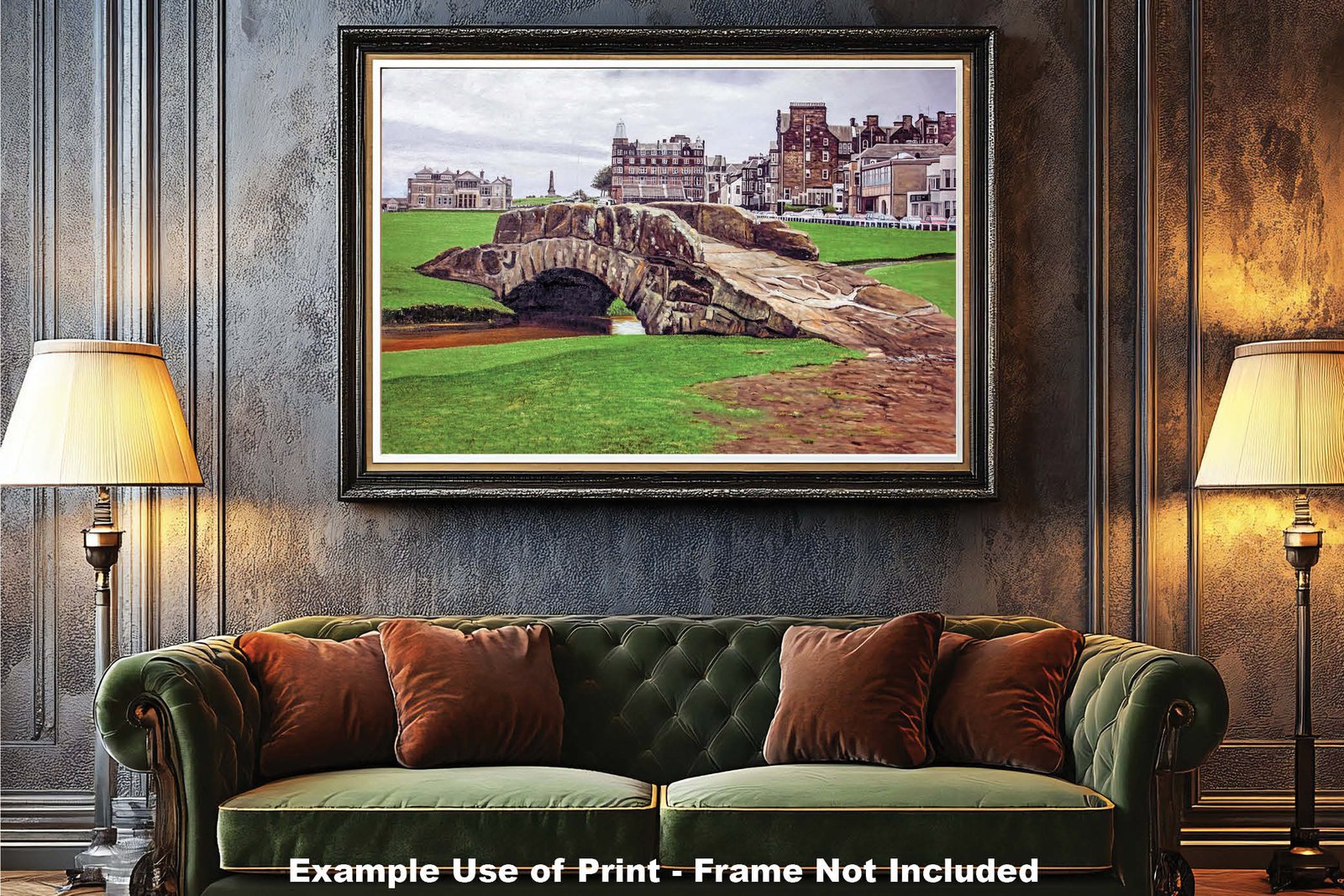 St Andrews Links poster painting print pic Course Swilken Golf Club PGA Golf Swilcan Bridge artwork StAndrws18RiOil10 RichimageArt.com 6