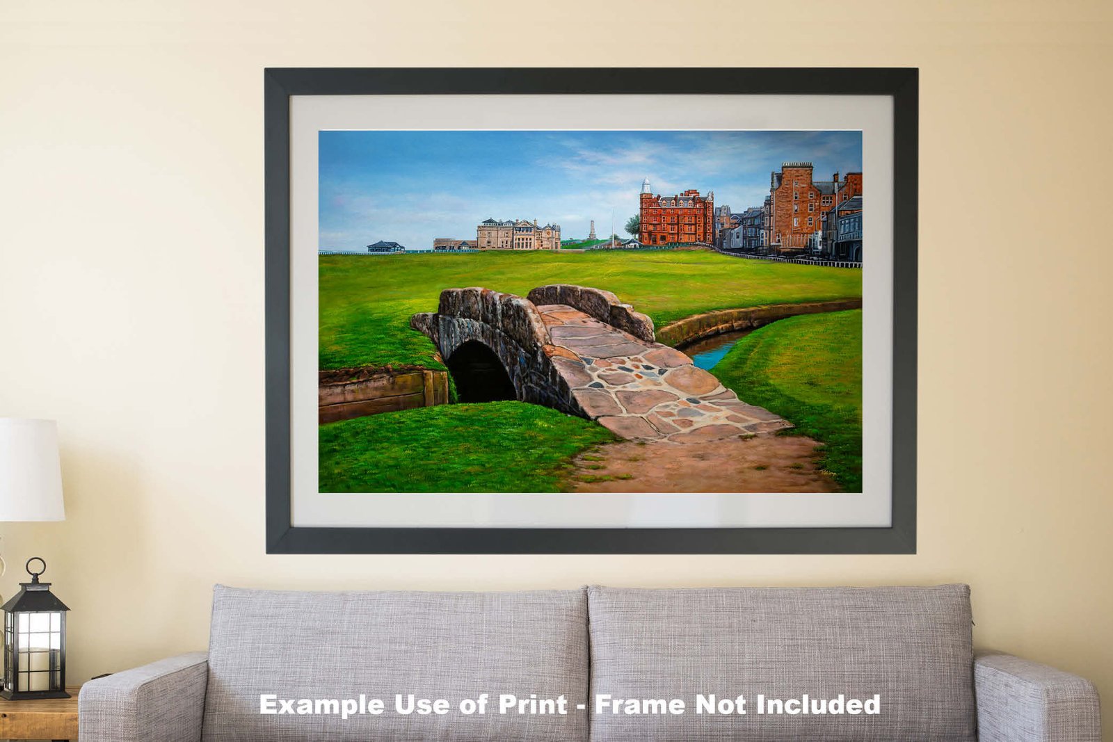 Swilcan Bridge St Andrews Links The Old Course Royal and Ancient Golf Club Swilken Bridge Course Hole The Open Oil Painting Wall Art Print StAndrws18RiOil20 10