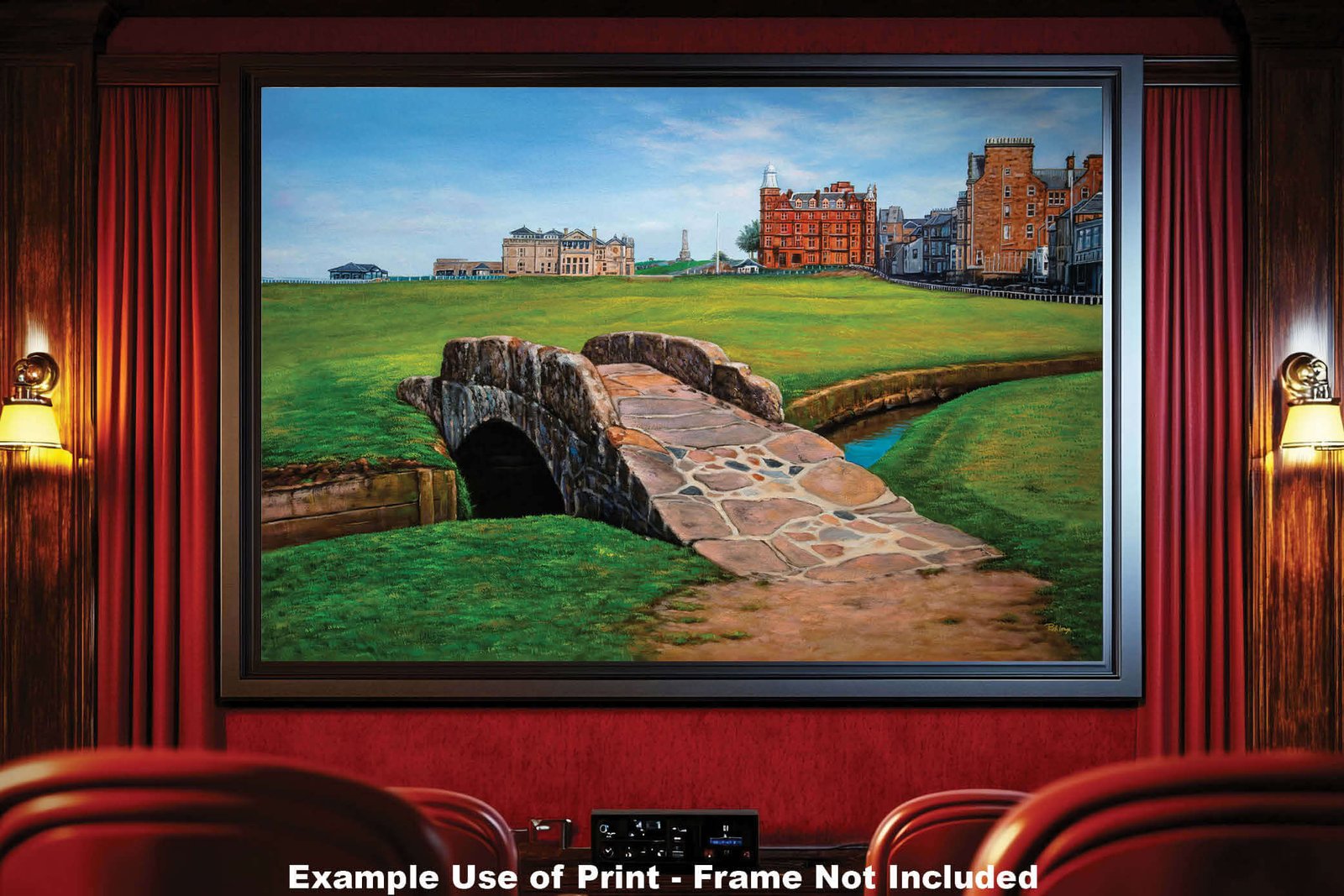 Swilcan Bridge St Andrews Links The Old Course Royal and Ancient Golf Club Swilken Bridge Course Hole The Open Oil Painting Wall Art Print StAndrws18RiOil20 19