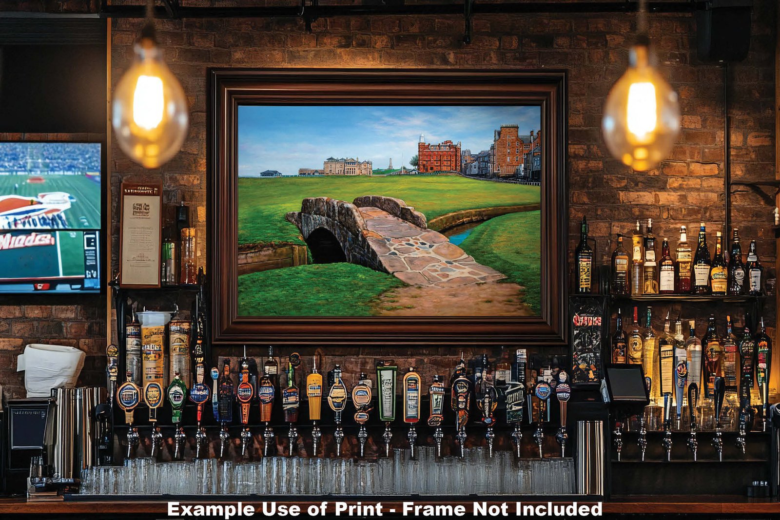 Swilcan Bridge St Andrews Links The Old Course Royal and Ancient Golf Club Swilken Bridge Course Hole The Open Oil Painting Wall Art Print StAndrws18RiOil20 20