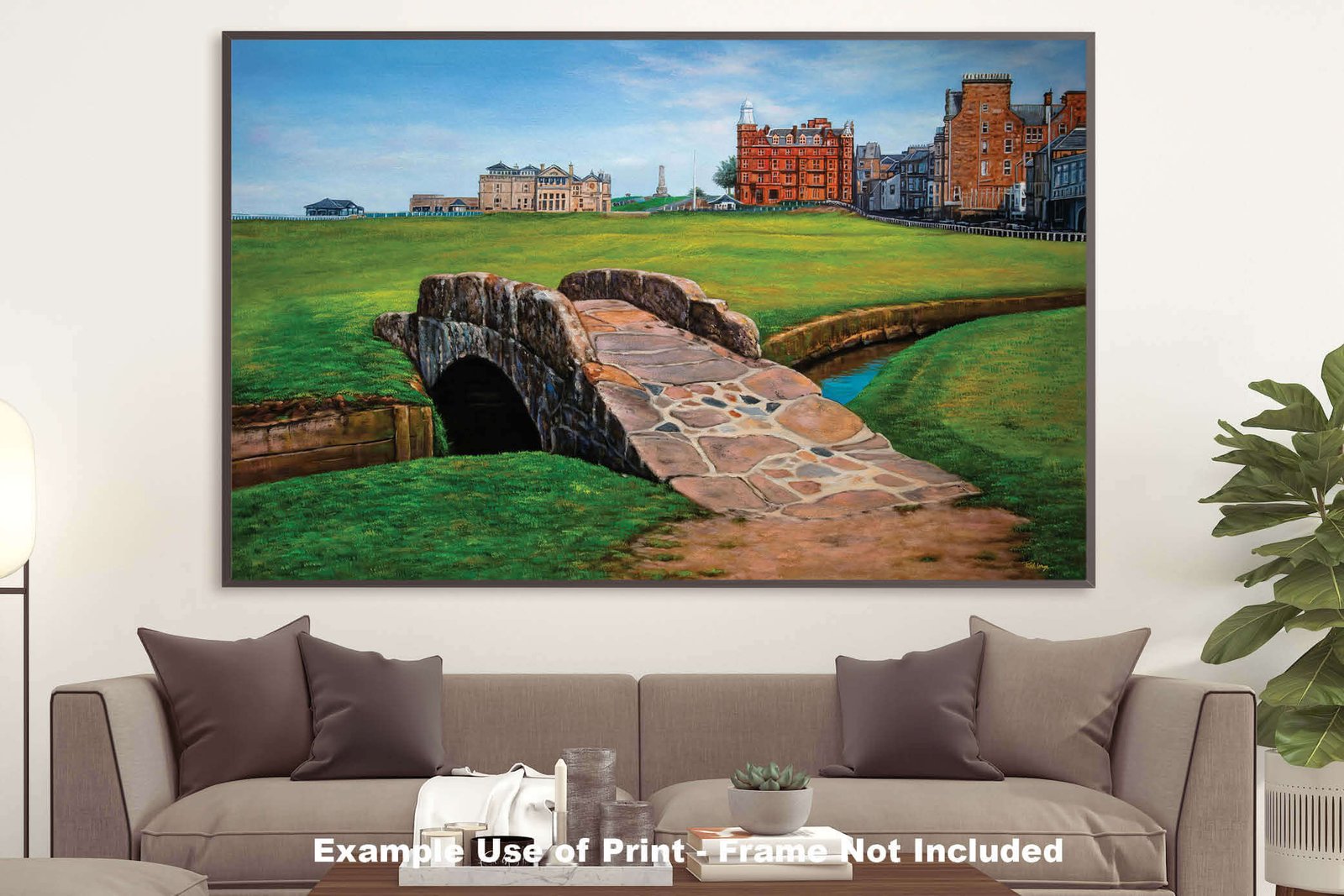 Swilcan Bridge St Andrews Links The Old Course Royal and Ancient Golf Club Swilken Bridge Course Hole The Open Oil Painting Wall Art Print StAndrws18RiOil20 21