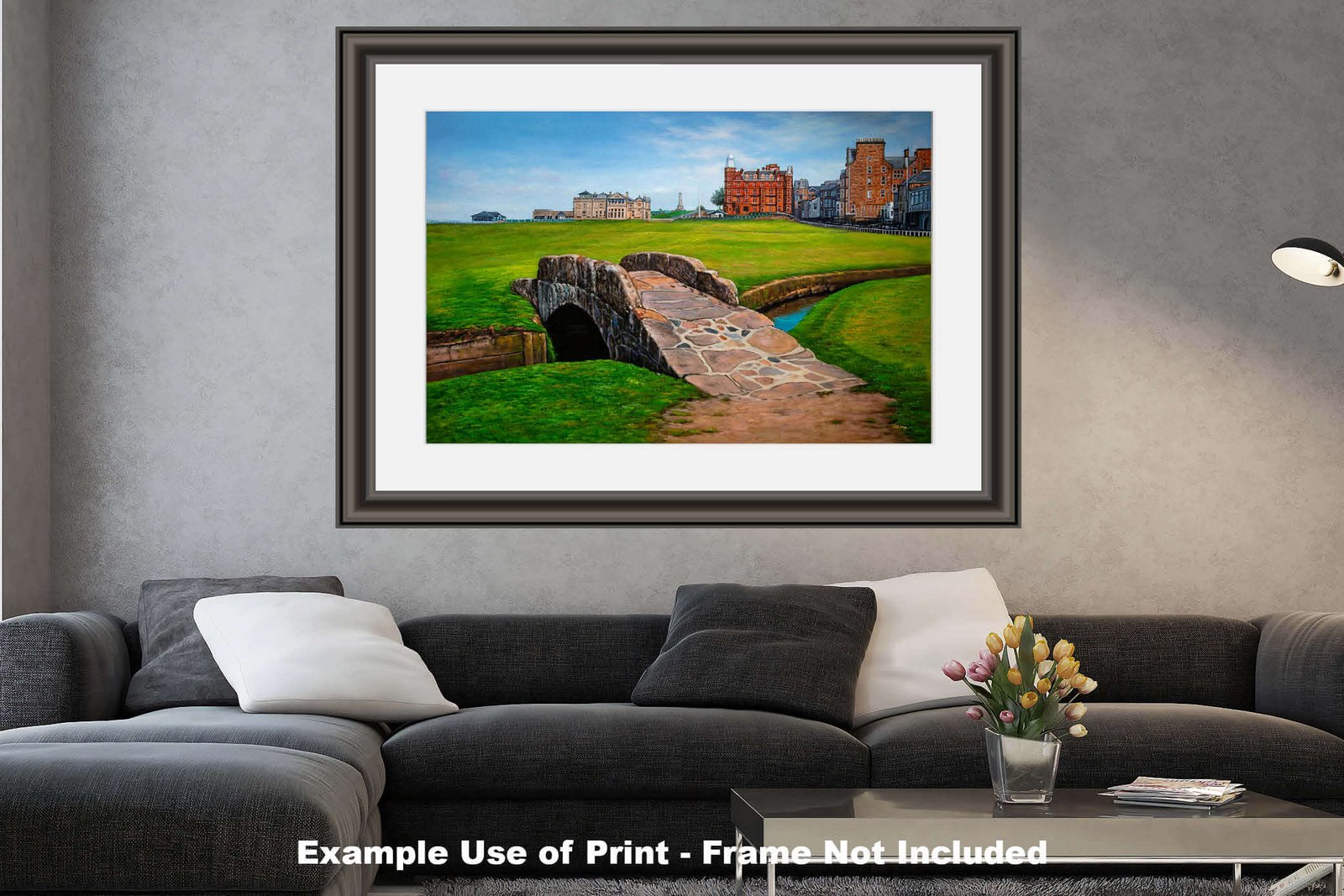 Swilcan Bridge St Andrews Links The Old Course Royal and Ancient Golf Club Swilken Bridge Course Hole The Open Oil Painting Wall Art Print StAndrws18RiOil20 26
