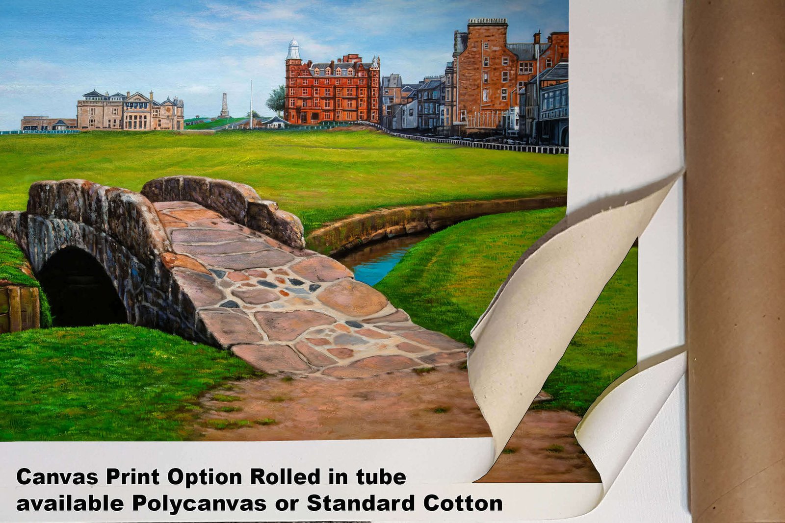 Swilcan Bridge St Andrews Links The Old Course Royal and Ancient Golf Club Swilken Bridge Course Hole The Open Oil Painting Wall Art Print StAndrws18RiOil20 4