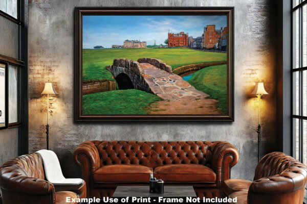 Swilcan Bridge St Andrews Links The Old Course Royal and Ancient Golf Club Swilken Bridge Course Hole The Open Oil Painting Wall Art Print StAndrws18RiOil20 5