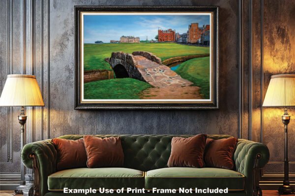 Swilcan Bridge St Andrews Links The Old Course Royal and Ancient Golf Club Swilken Bridge Course Hole The Open Oil Painting Wall Art Print StAndrws18RiOil20 6