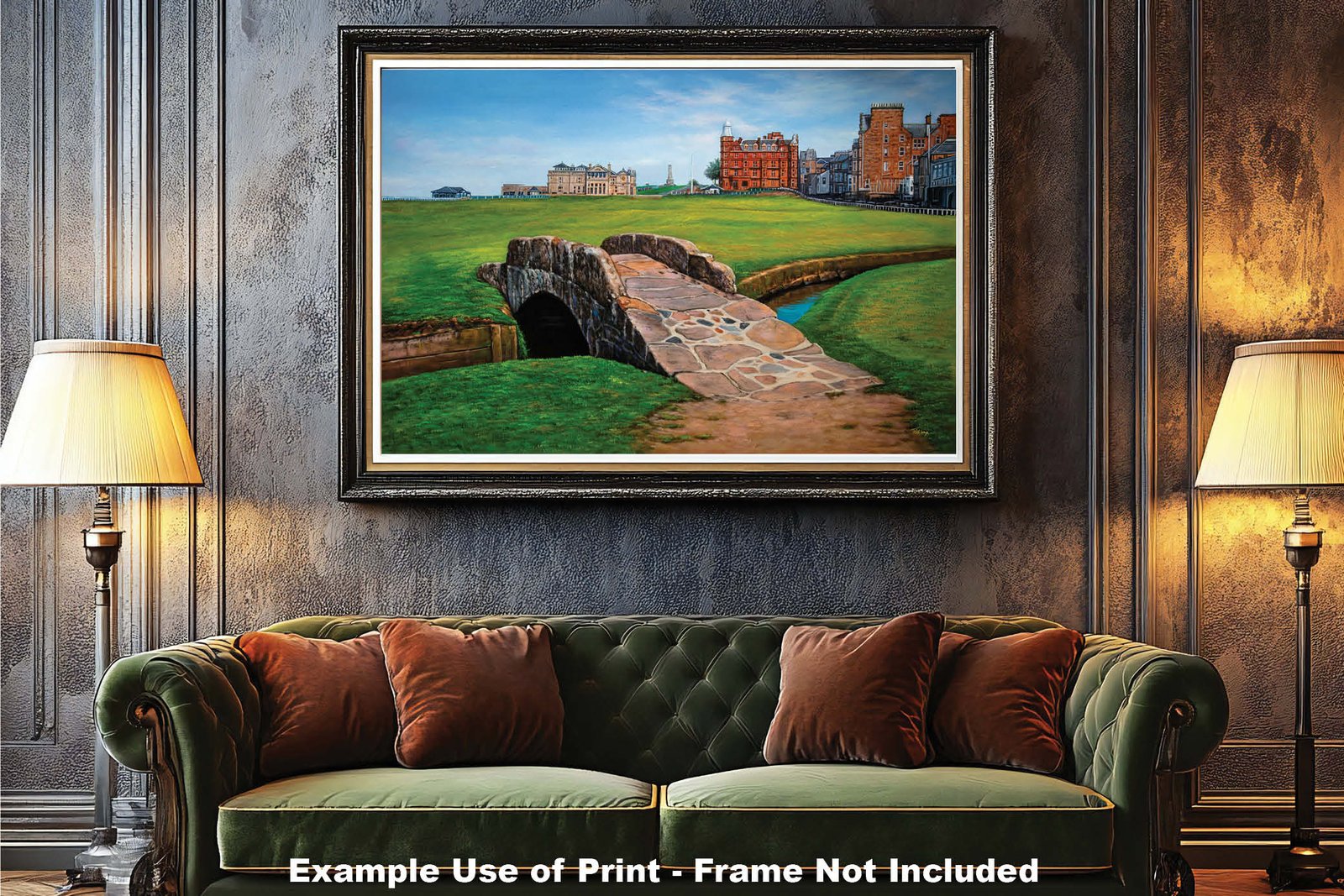 Swilcan Bridge St Andrews Links The Old Course Royal and Ancient Golf Club Swilken Bridge Course Hole The Open Oil Painting Wall Art Print StAndrws18RiOil20 6