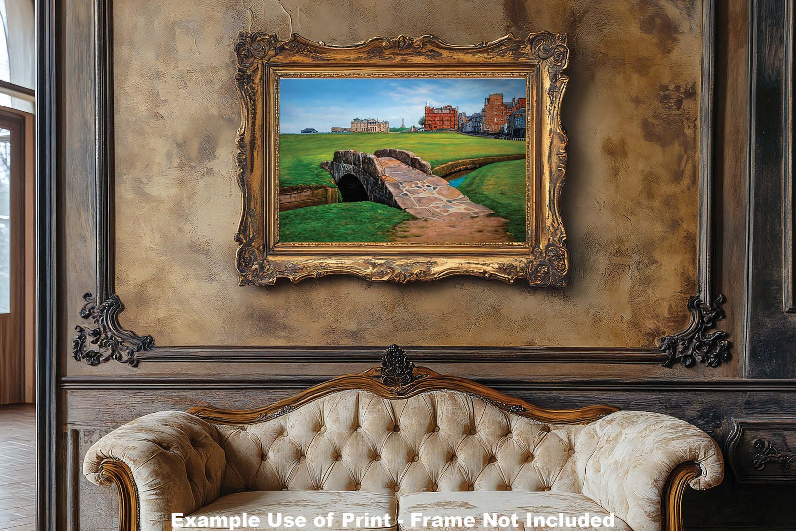 Swilcan Bridge St Andrews Links The Old Course Royal and Ancient Golf Club Swilken Bridge Course Hole The Open Oil Painting Wall Art Print StAndrws18RiOil20 7