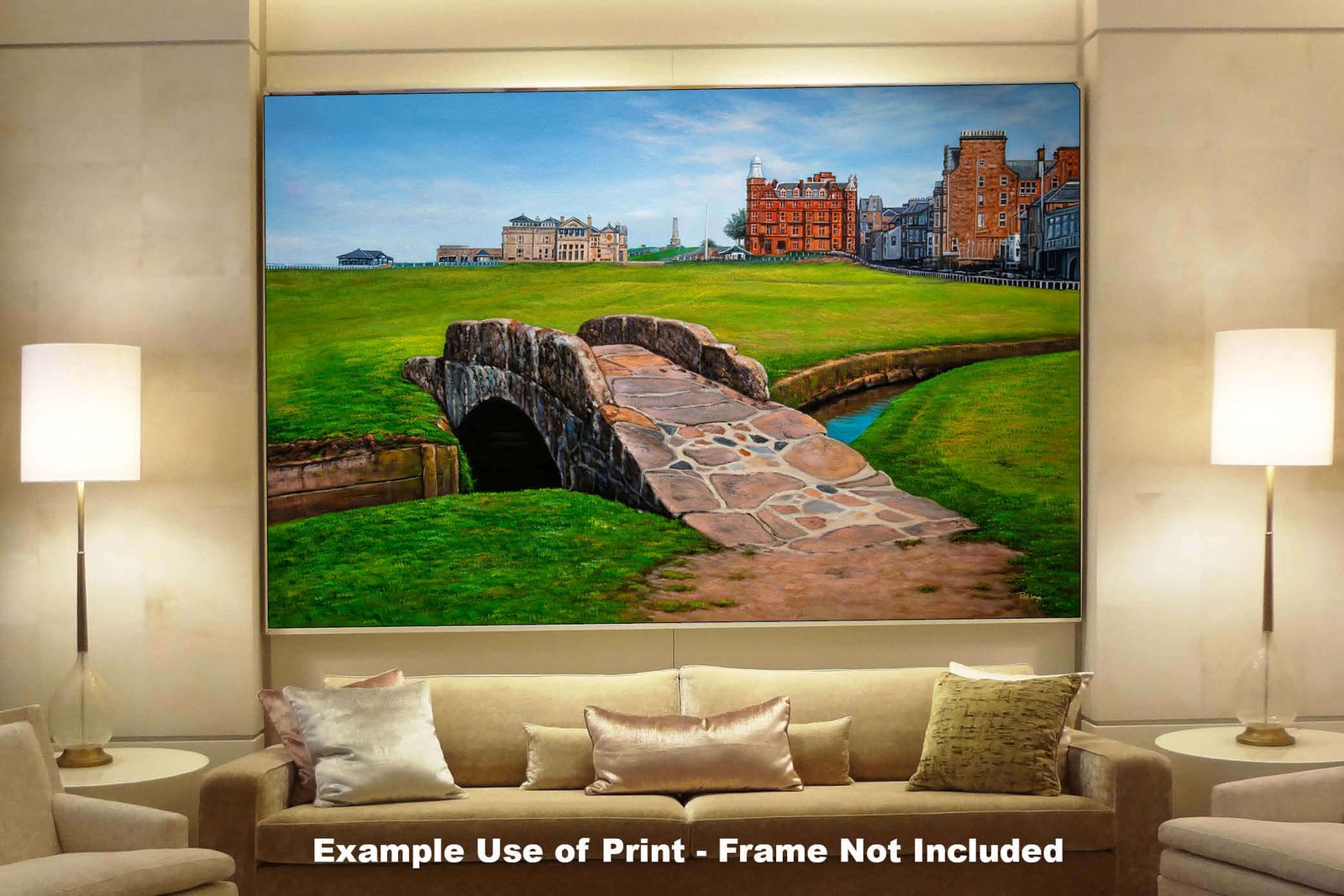Swilcan Bridge St Andrews Links The Old Course Royal and Ancient Golf Club Swilken Bridge Course Hole The Open Oil Painting Wall Art Print StAndrws18RiOil20 8