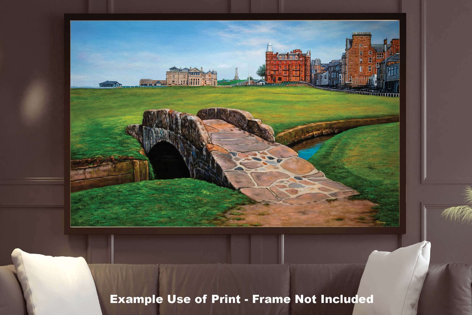 Swilcan Bridge St Andrews Links The Old Course Royal and Ancient Golf Club Swilken Bridge Course Hole The Open Oil Painting Wall Art Print StAndrws18RiOil20 9