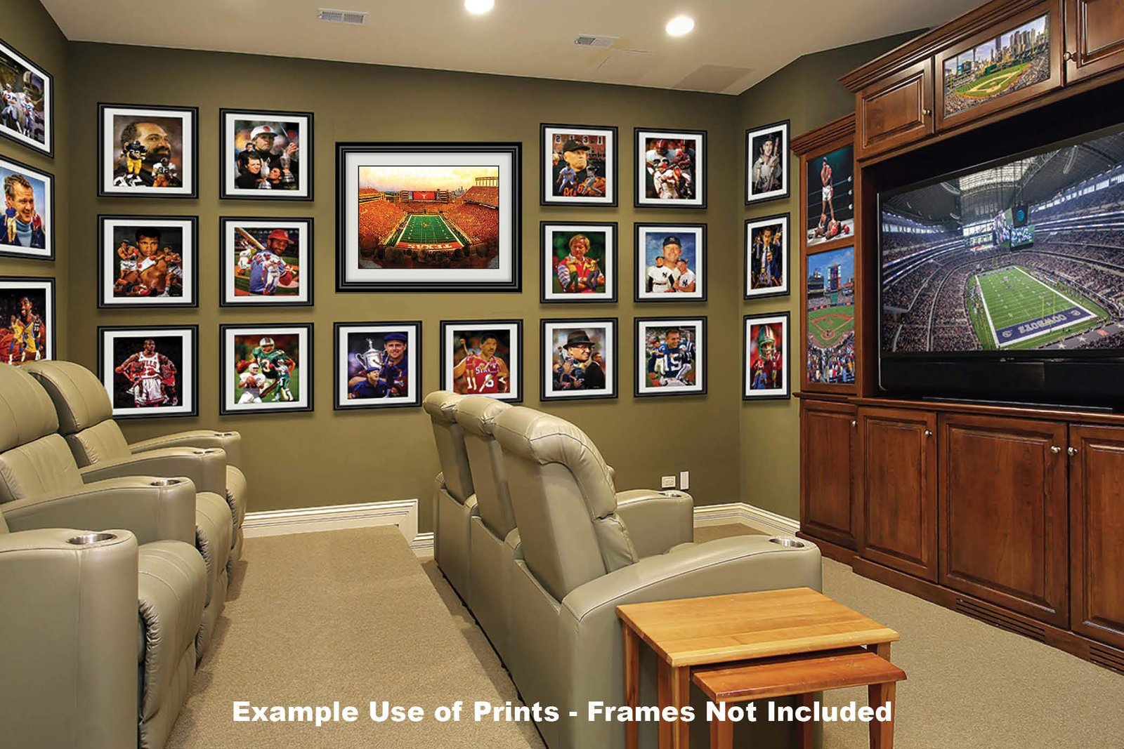 Texas Football poster painting print pic football team field Darrell K Royal Texas Memorial Stadium College NCAA Longhorns artwork TxLnghrn1MC1 22