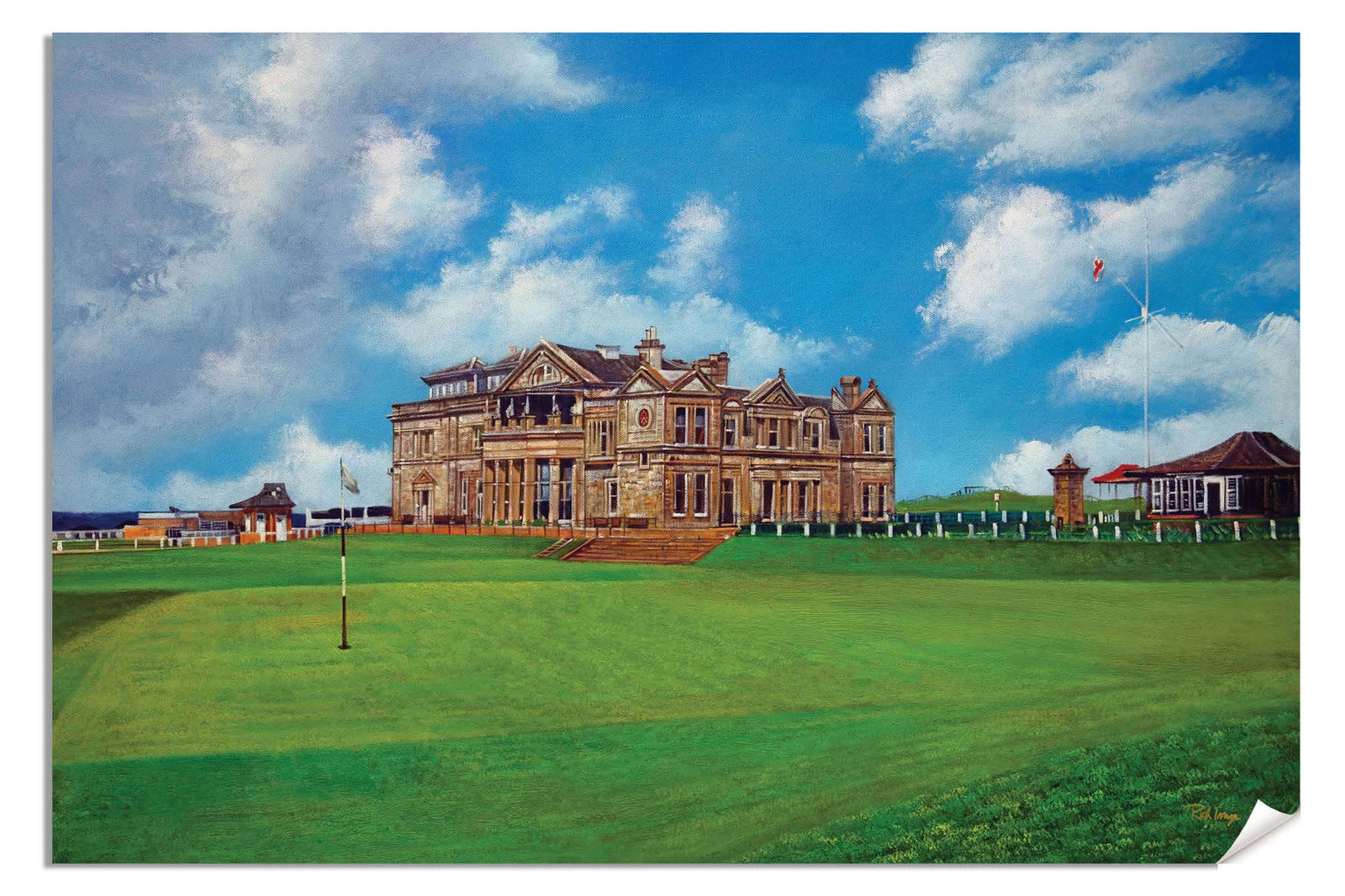 The Old Course The Open Royal and Ancient Golf Club Swilcan Bridge St Andrews Links Swilken Bridge Golf Hole Oil Painting Wall Art Print StAndrws18RiOil50