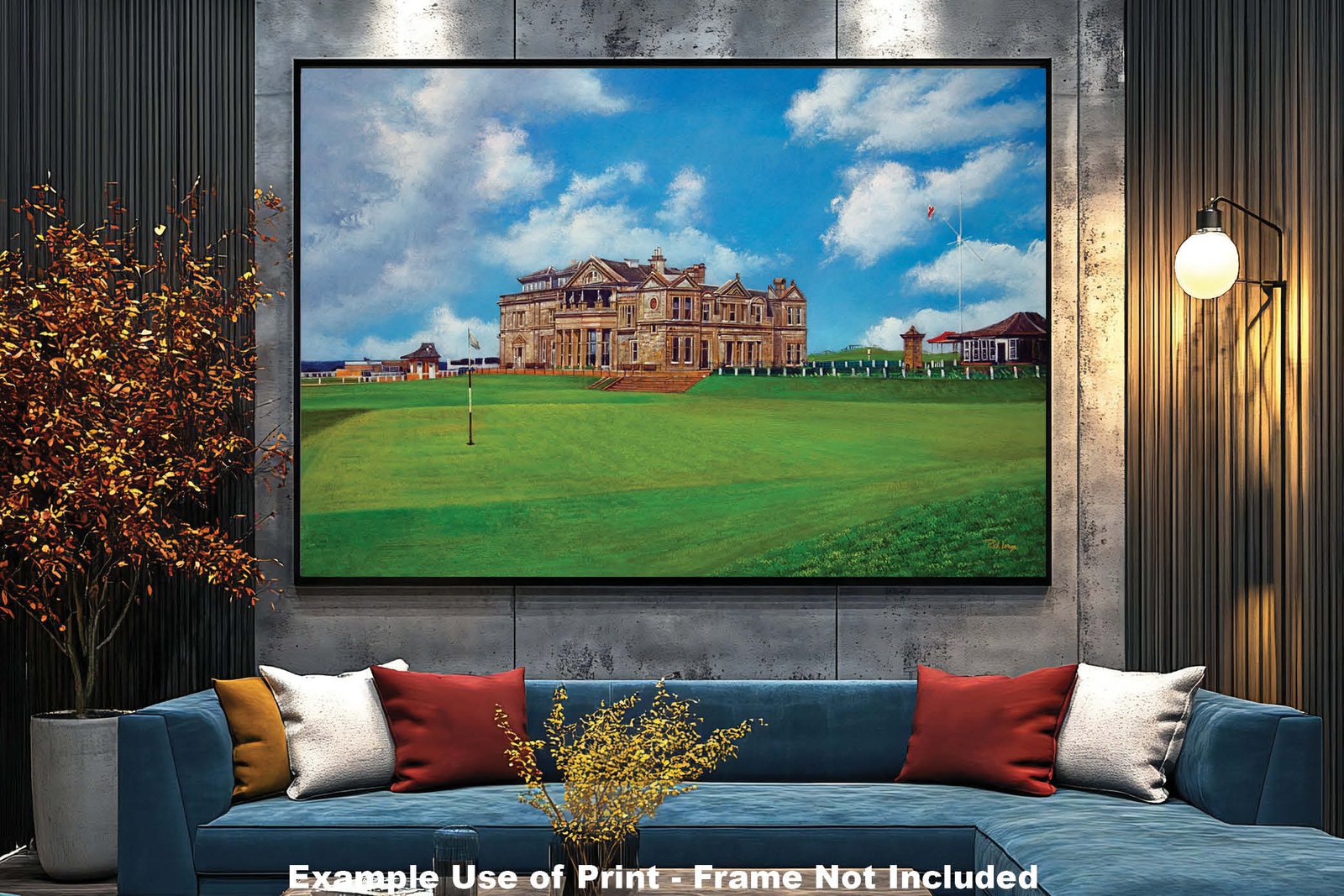 The Old Course The Open Royal and Ancient Golf Club Swilcan Bridge St Andrews Links Swilken Bridge Golf Hole Oil Painting Wall Art Print StAndrws18RiOil50 11