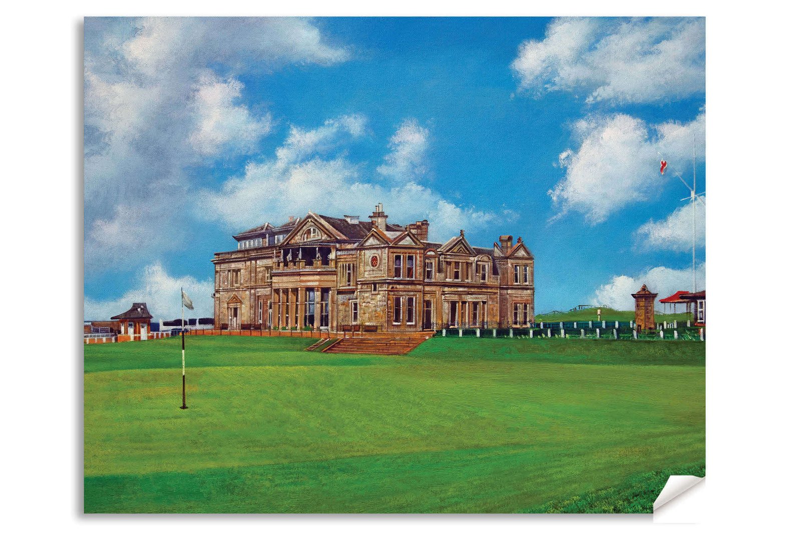 The Old Course The Open Royal and Ancient Golf Club Swilcan Bridge St Andrews Links Swilken Bridge Golf Hole Oil Painting Wall Art Print StAndrws18RiOil50 13