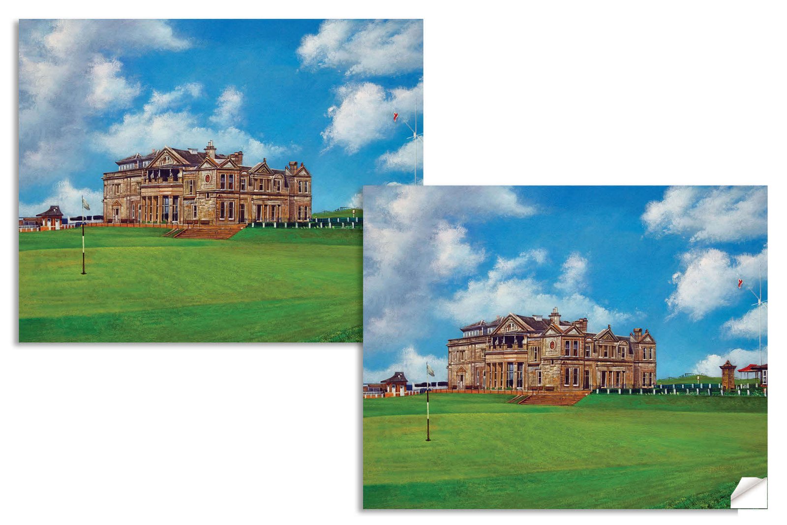 The Old Course The Open Royal and Ancient Golf Club Swilcan Bridge St Andrews Links Swilken Bridge Golf Hole Oil Painting Wall Art Print StAndrws18RiOil50 14