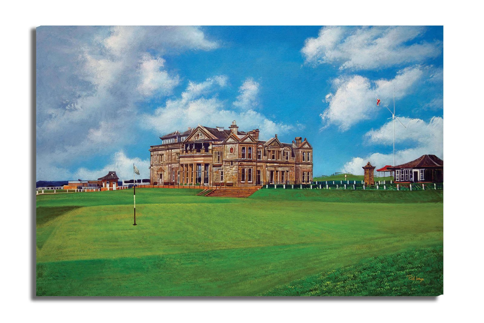 The Old Course The Open Royal and Ancient Golf Club Swilcan Bridge St Andrews Links Swilken Bridge Golf Hole Oil Painting Wall Art Print StAndrws18RiOil50 15