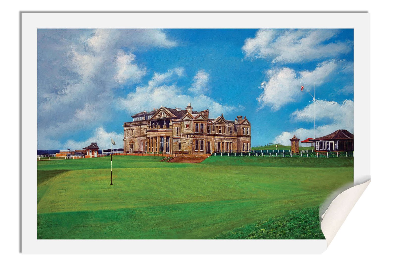 The Old Course The Open Royal and Ancient Golf Club Swilcan Bridge St Andrews Links Swilken Bridge Golf Hole Oil Painting Wall Art Print StAndrws18RiOil50 17