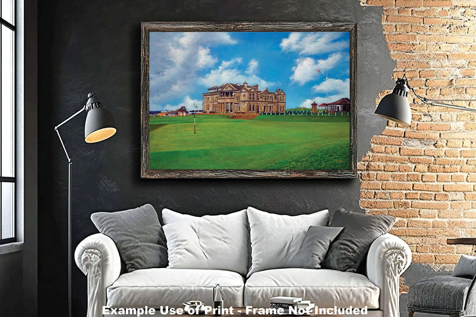 The Old Course The Open Royal and Ancient Golf Club Swilcan Bridge St Andrews Links Swilken Bridge Golf Hole Oil Painting Wall Art Print StAndrws18RiOil50 18