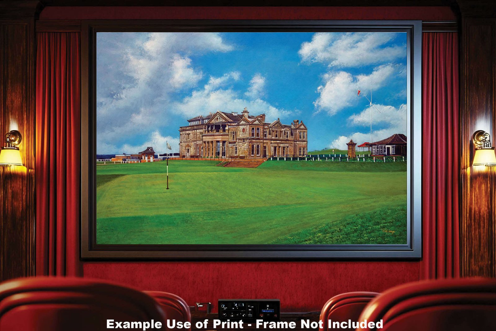 The Old Course The Open Royal and Ancient Golf Club Swilcan Bridge St Andrews Links Swilken Bridge Golf Hole Oil Painting Wall Art Print StAndrws18RiOil50 19