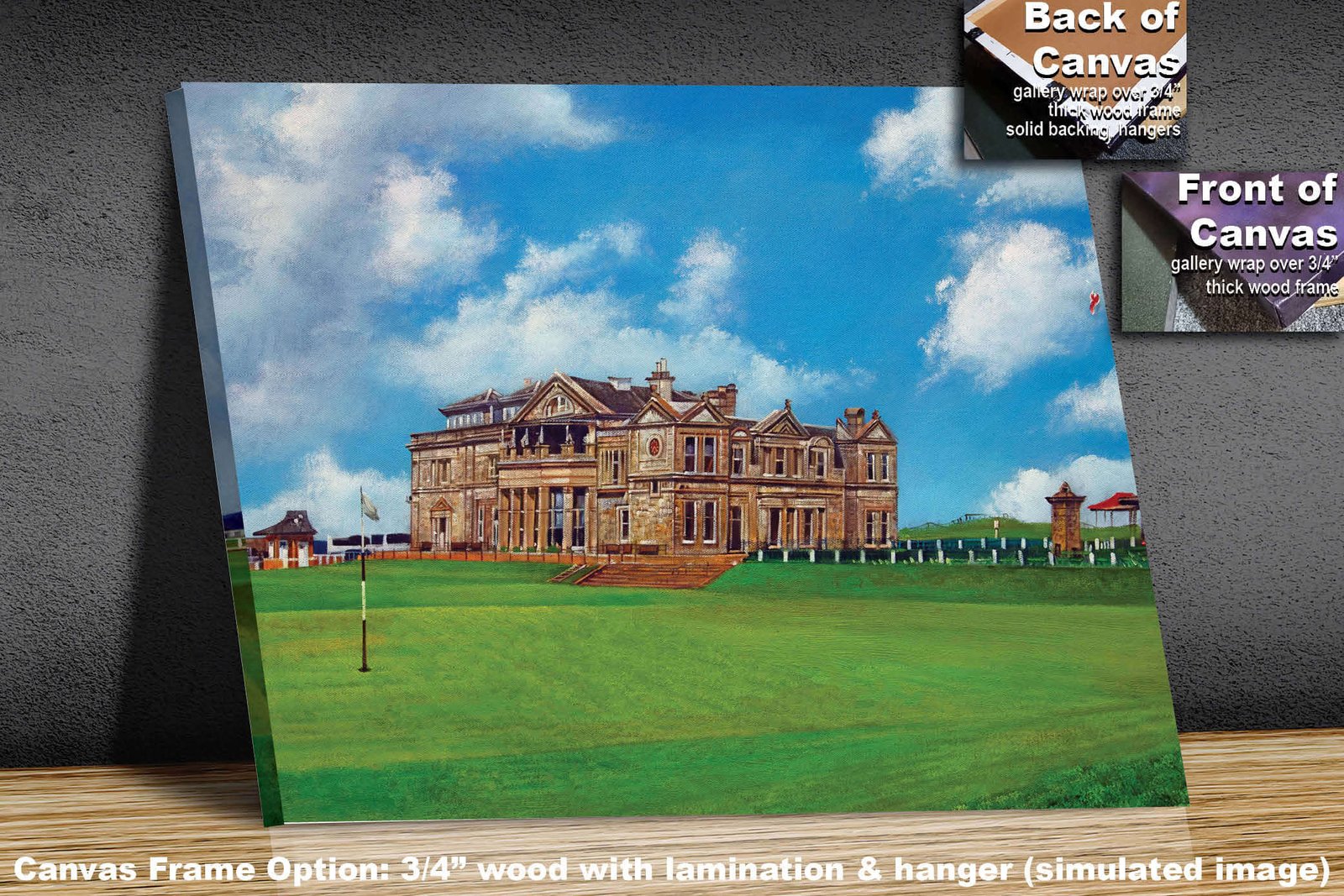 The Old Course The Open Royal and Ancient Golf Club Swilcan Bridge St Andrews Links Swilken Bridge Golf Hole Oil Painting Wall Art Print StAndrws18RiOil50 2