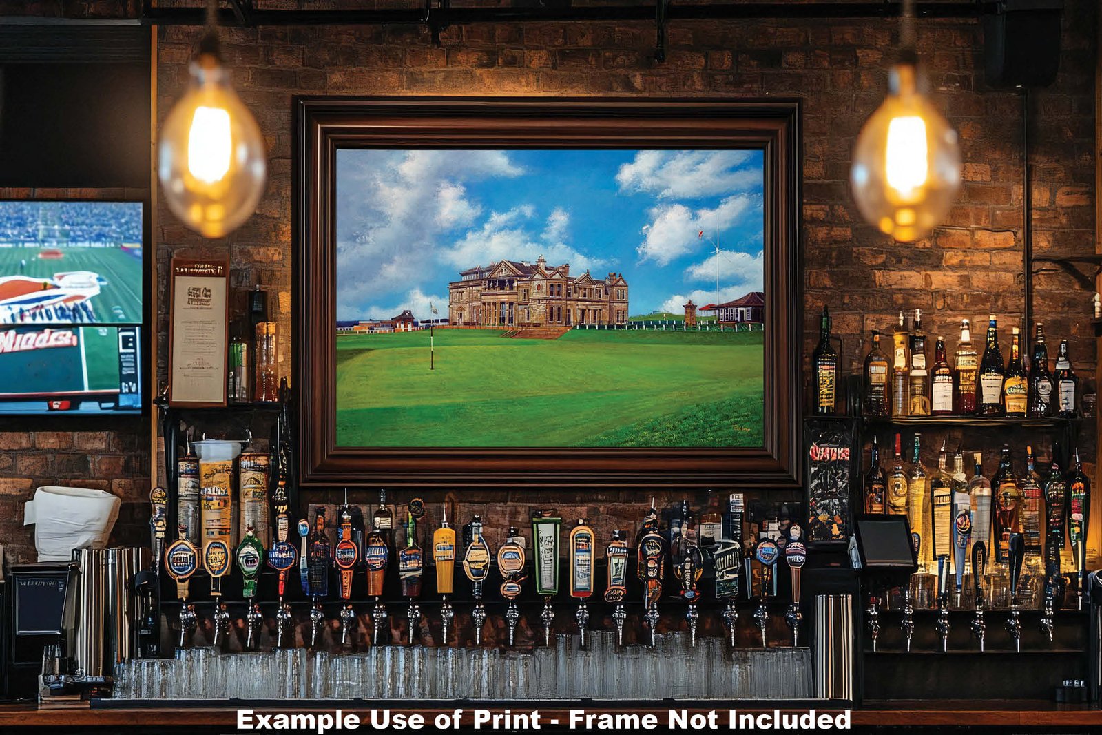 The Old Course The Open Royal and Ancient Golf Club Swilcan Bridge St Andrews Links Swilken Bridge Golf Hole Oil Painting Wall Art Print StAndrws18RiOil50 20