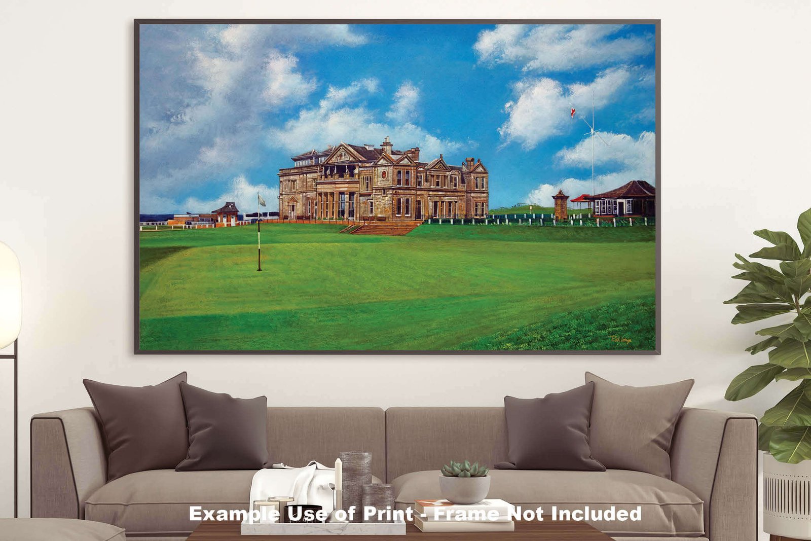 The Old Course The Open Royal and Ancient Golf Club Swilcan Bridge St Andrews Links Swilken Bridge Golf Hole Oil Painting Wall Art Print StAndrws18RiOil50 21