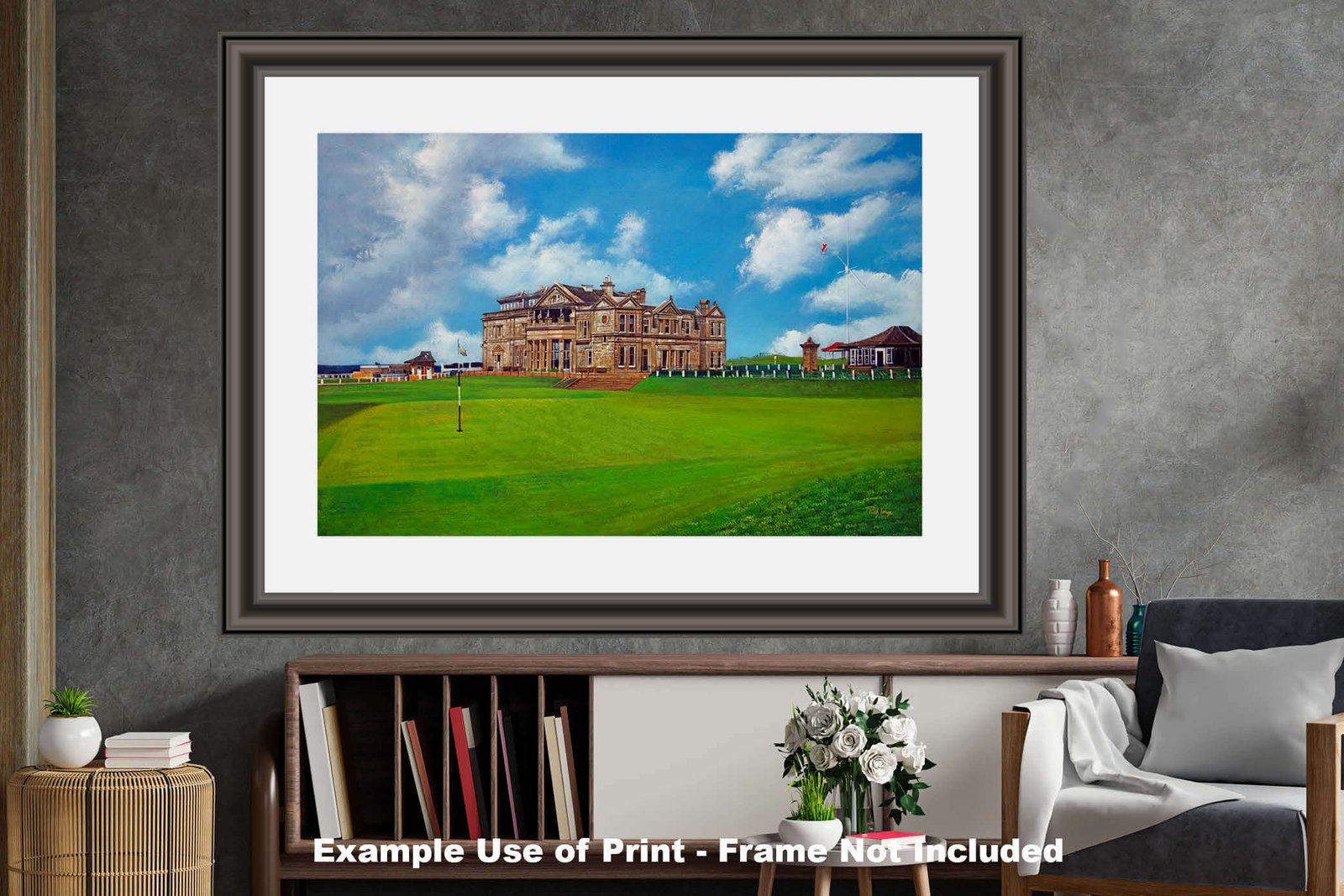 The Old Course The Open Royal and Ancient Golf Club Swilcan Bridge St Andrews Links Swilken Bridge Golf Hole Oil Painting Wall Art Print StAndrws18RiOil50 27
