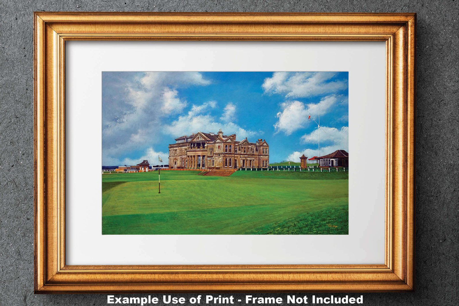 The Old Course The Open Royal and Ancient Golf Club Swilcan Bridge St Andrews Links Swilken Bridge Golf Hole Oil Painting Wall Art Print StAndrws18RiOil50 28