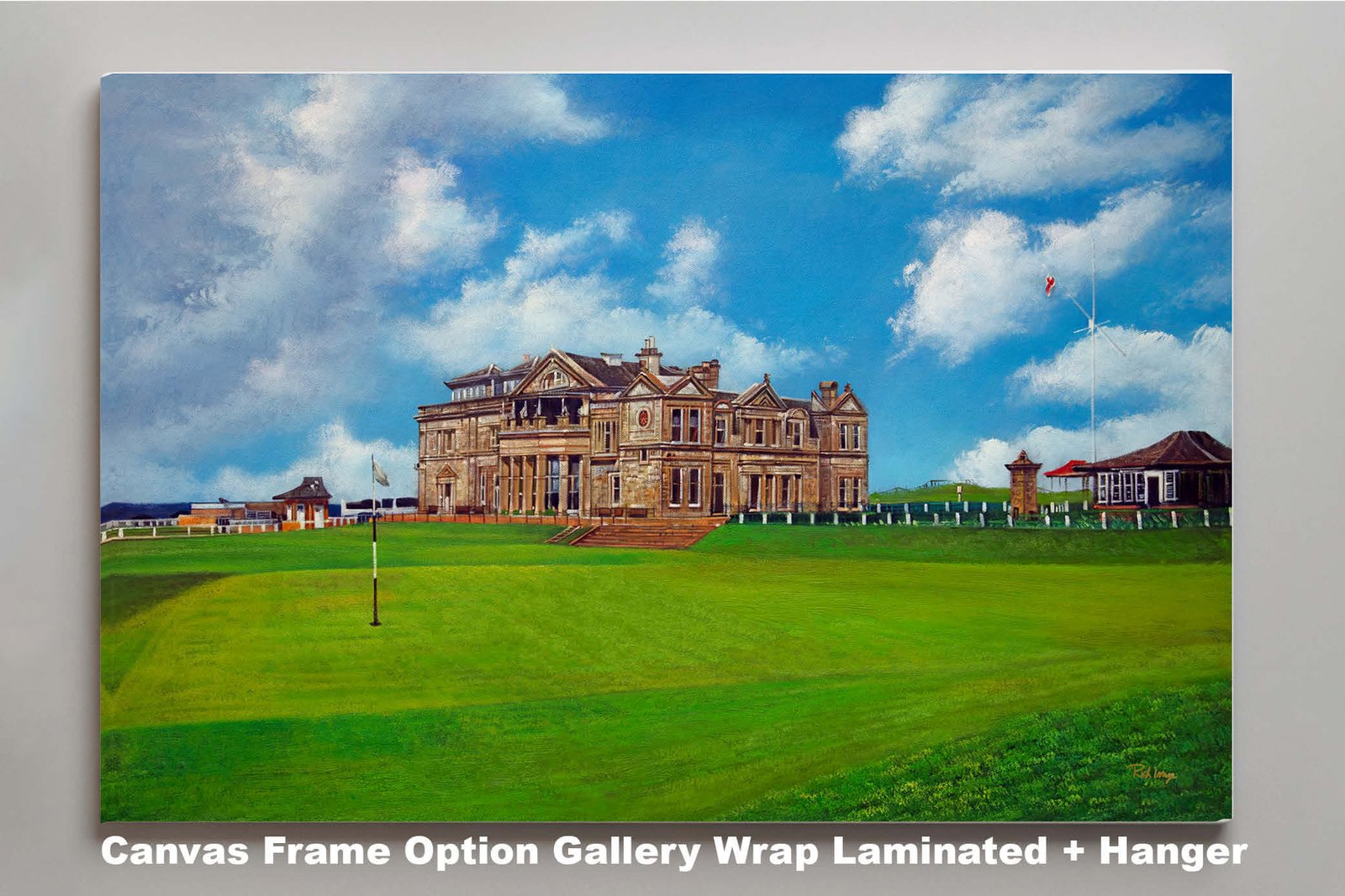 The Old Course The Open Royal and Ancient Golf Club Swilcan Bridge St Andrews Links Swilken Bridge Golf Hole Oil Painting Wall Art Print StAndrws18RiOil50 3