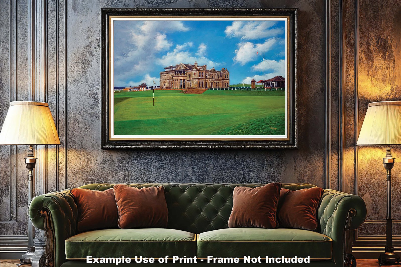The Old Course The Open Royal and Ancient Golf Club Swilcan Bridge St Andrews Links Swilken Bridge Golf Hole Oil Painting Wall Art Print StAndrws18RiOil50 6