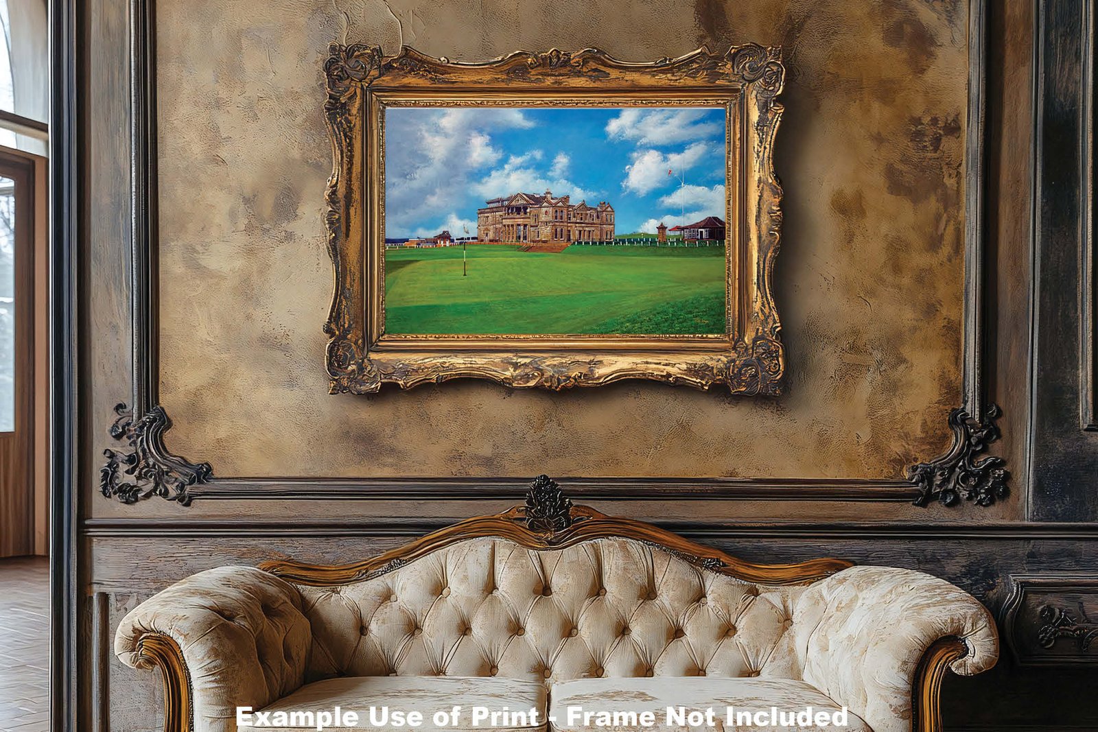 The Old Course The Open Royal and Ancient Golf Club Swilcan Bridge St Andrews Links Swilken Bridge Golf Hole Oil Painting Wall Art Print StAndrws18RiOil50 7