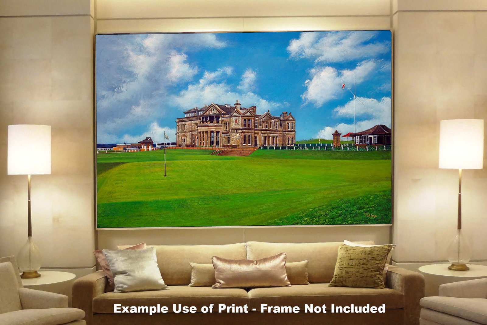 The Old Course The Open Royal and Ancient Golf Club Swilcan Bridge St Andrews Links Swilken Bridge Golf Hole Oil Painting Wall Art Print StAndrws18RiOil50 8