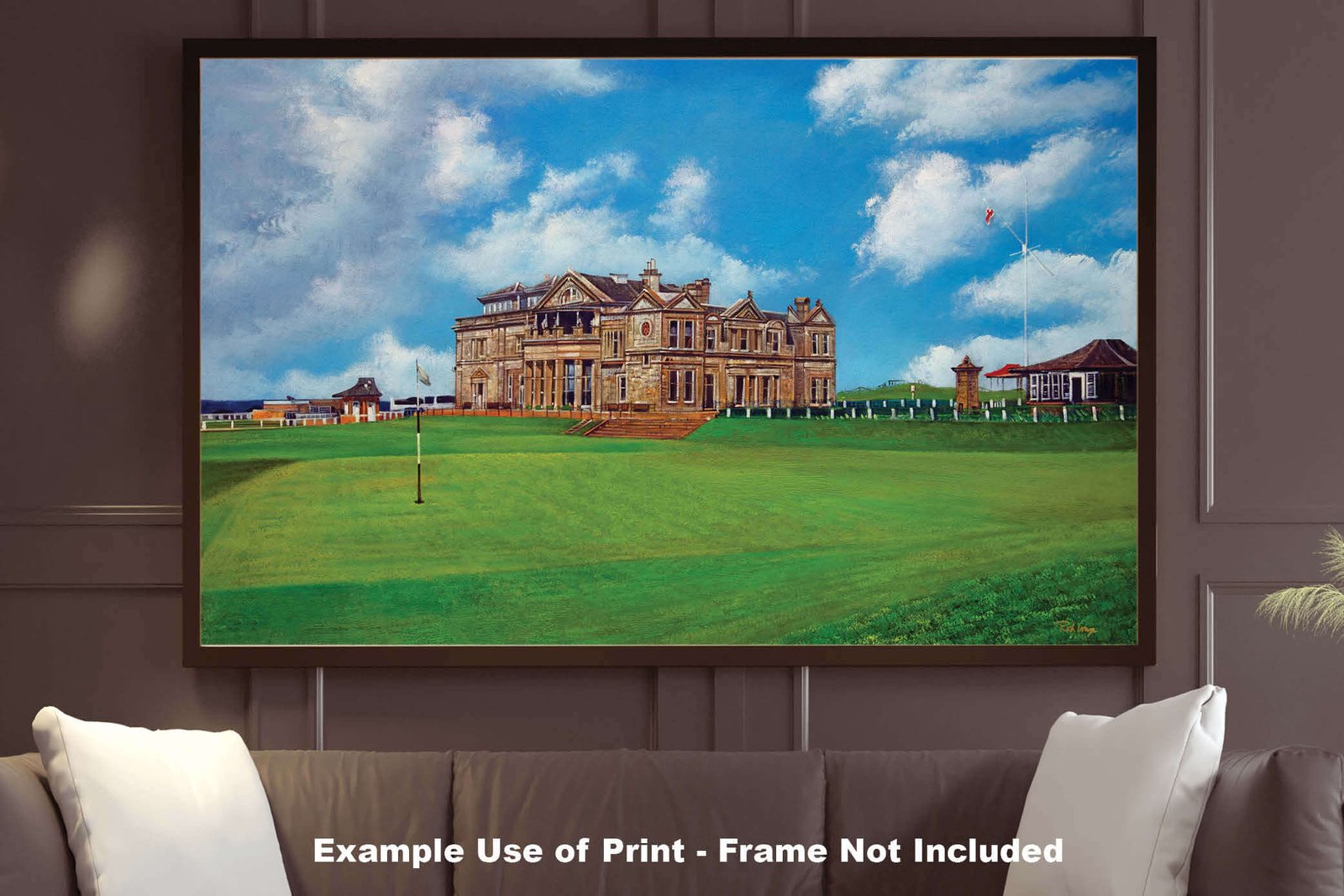 The Old Course The Open Royal and Ancient Golf Club Swilcan Bridge St Andrews Links Swilken Bridge Golf Hole Oil Painting Wall Art Print StAndrws18RiOil50 9