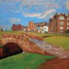 The Open The Old Course Royal and Ancient Golf Club Swilcan Bridge St Andrews Links Swilken Bridge Golf Hole Oil Painting Wall Art Print StAndrws18RiOil40 1