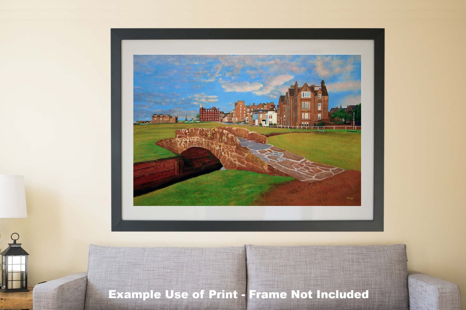 The Open The Old Course Royal and Ancient Golf Club Swilcan Bridge St Andrews Links Swilken Bridge Golf Hole Oil Painting Wall Art Print StAndrws18RiOil40 10