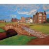The Open The Old Course Royal and Ancient Golf Club Swilcan Bridge St Andrews Links Swilken Bridge Golf Hole Oil Painting Wall Art Print StAndrws18RiOil40 15