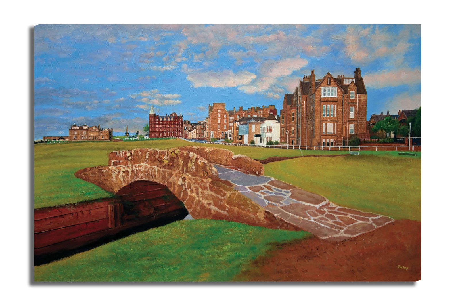 The Open The Old Course Royal and Ancient Golf Club Swilcan Bridge St Andrews Links Swilken Bridge Golf Hole Oil Painting Wall Art Print StAndrws18RiOil40 15