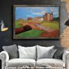 The Open The Old Course Royal and Ancient Golf Club Swilcan Bridge St Andrews Links Swilken Bridge Golf Hole Oil Painting Wall Art Print StAndrws18RiOil40 18
