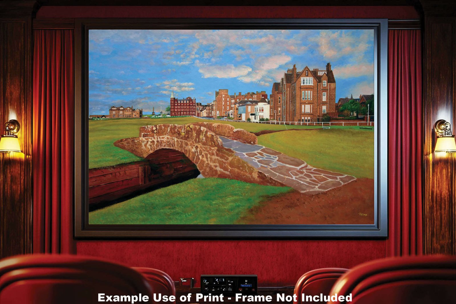 The Open The Old Course Royal and Ancient Golf Club Swilcan Bridge St Andrews Links Swilken Bridge Golf Hole Oil Painting Wall Art Print StAndrws18RiOil40 19