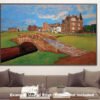The Open The Old Course Royal and Ancient Golf Club Swilcan Bridge St Andrews Links Swilken Bridge Golf Hole Oil Painting Wall Art Print StAndrws18RiOil40 21