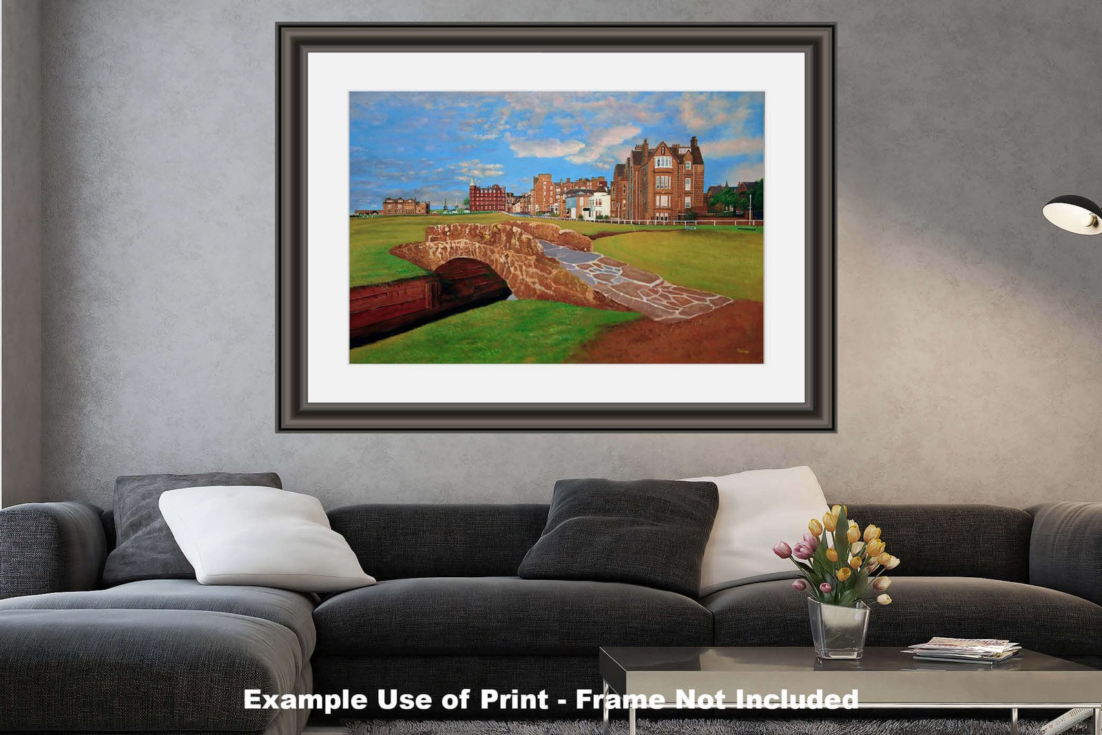 The Open The Old Course Royal and Ancient Golf Club Swilcan Bridge St Andrews Links Swilken Bridge Golf Hole Oil Painting Wall Art Print StAndrws18RiOil40 26