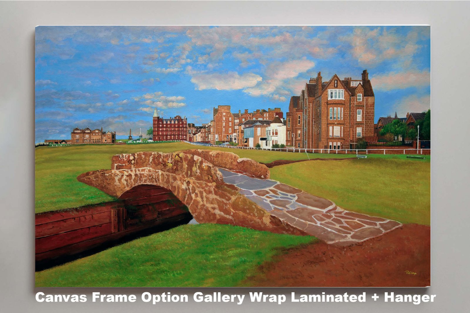 The Open The Old Course Royal and Ancient Golf Club Swilcan Bridge St Andrews Links Swilken Bridge Golf Hole Oil Painting Wall Art Print StAndrws18RiOil40 3