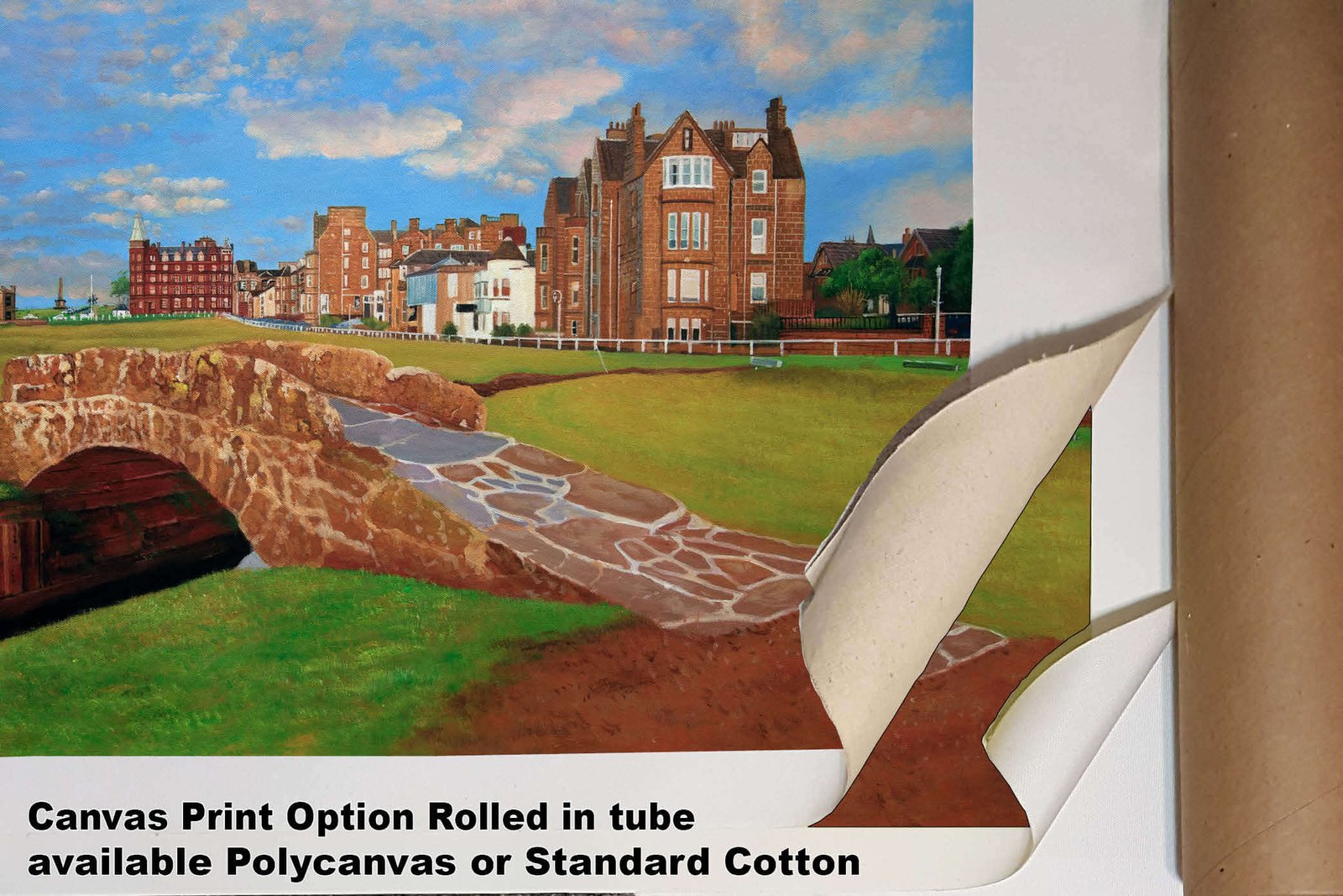 The Open The Old Course Royal and Ancient Golf Club Swilcan Bridge St Andrews Links Swilken Bridge Golf Hole Oil Painting Wall Art Print StAndrws18RiOil40 4